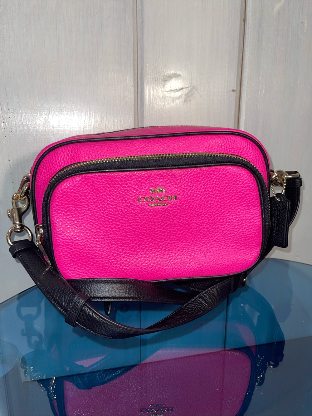 COACH Court Crossbody Bag Fluorescent Pink C6078 NWOT